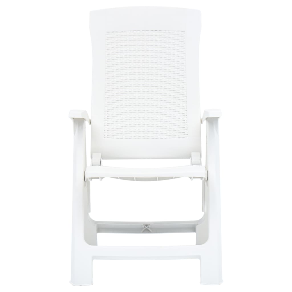 Verstellbare Gartenstühle 2 Stk. Kunststoff Weiss